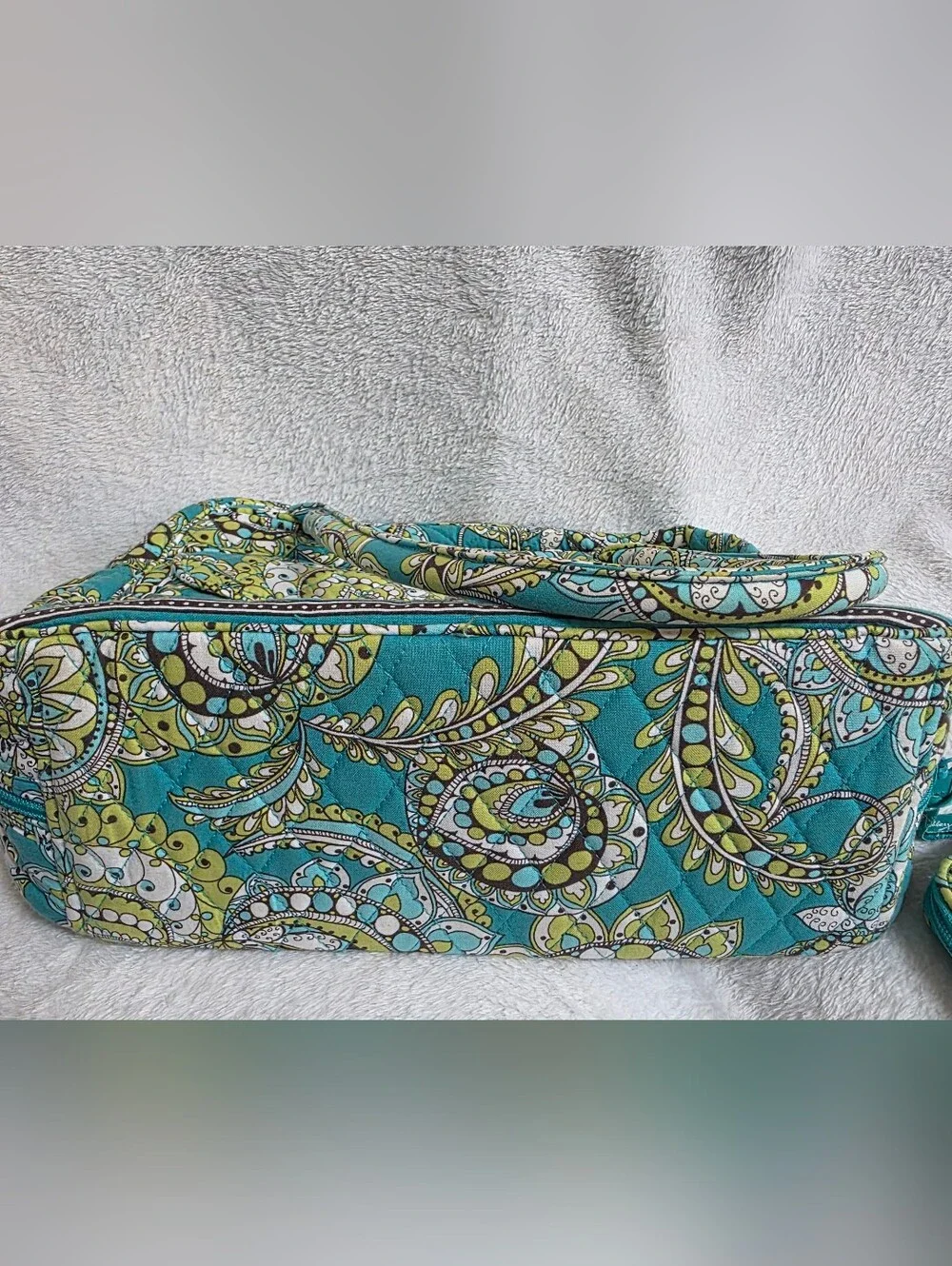 Vera Bradley Blue Paisley Tote Bag & Matching Zip Card Wallet Set EUC